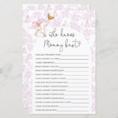 Wer kennt das Mommy best Toile Baby Shower Game? (Vorne/Hinten)