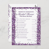 Wer kennt das Spiel mit mir? | Lila Confetti Postkarte (Vorne/Hinten)