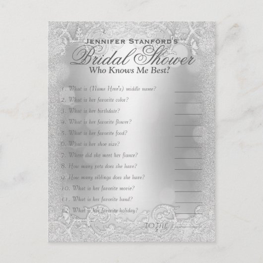 Wer kennt das Spiel mit mir? | Silver Elegance Postkarte (Vorderseite)