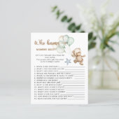 Wer kennt das wohl beste Baby Duschspiel? (Stehend Vorderseite)