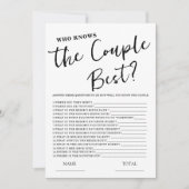 Wer kennt die beste einfache Bridal Game Card? Einladung (Vorderseite)