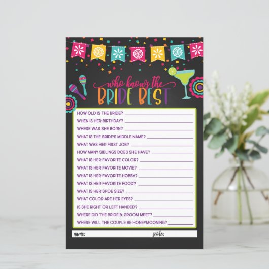 Wer kennt die Braut am besten - Fiesta (Stehend Vorderseite)