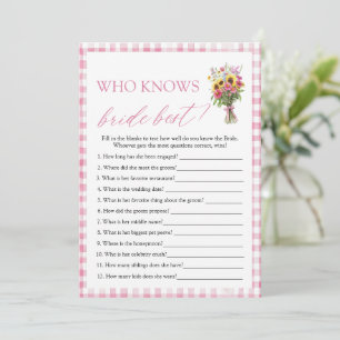 Wer kennt die Braut am besten - Florales Hochzeits Einladung