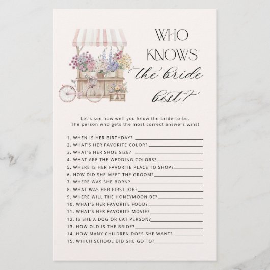 Wer kennt die Braut am besten im Marktspiel? (Vorderseite)