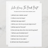 Wer kennt die Braut am besten? Party Game (Vorne/Hinten)