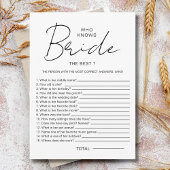 Wer kennt die Bridge Best Brautparty Party Games? Begleitkarte