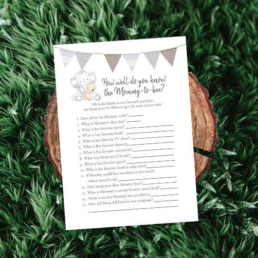 Wer kennt die Elefantenkarte für Mami-to-be-Game Programm