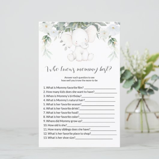 Wer kennt die Mama Best Baby Shower Games? (Stehend Vorderseite)