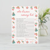 Wer kennt die Mama Best Christmas Baby Shower Card Einladung (Stehend Vorderseite)