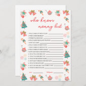 Wer kennt die Mama Best Christmas Baby Shower Card Einladung (Vorne/Hinten)