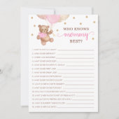 Wer kennt die Mama Best Game Baby Shower Party Car Einladung (Vorderseite)