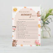 Wer kennt die Mama Best Game Card? Einladung (Stehend Vorderseite)