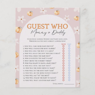 Wer kennt Fall Pumpkin & Daisy Baby Shower Game