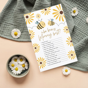 Wer kennt Mama am besten Bee Baby Shower Spiel