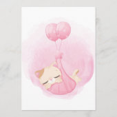 Wer kennt Mama am besten? Pink Kitten Babydusche Hinweiskarte (Rückseite)