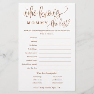 Wer kennt Mama am besten, Terra Baby Shower Papier