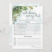 "Wer kennt Mama Best" Baby-Duschspiel Einladung (Vorne/Hinten)