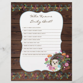 Wer kennt Mama Best Baby Shower Game - Igel