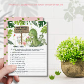 Wer kennt Mama-to-be am besten? Girl Dino Baby Sho Einladung