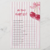 Wer kennt Mami am besten Cherry on Top Pink Bow (Vorderseite)