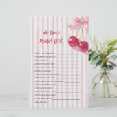 Wer kennt Mami am besten Cherry on Top Pink Bow (Stehend Vorderseite)