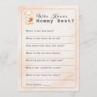 Wer kennt Mami am besten? Sporty Bear Football-Spi Einladung