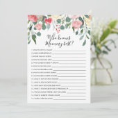 Wer kennt Mommy Best? Babyduschkarte Einladung (Stehend Vorderseite)