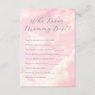 Wer kennt Mommy Best Cloud Nine Pink Baby Shower Begleitkarte