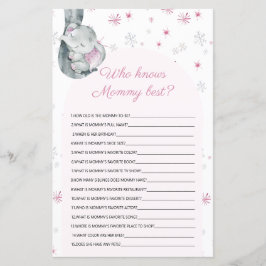 Wer kennt Mommy best Elephant Baby Shower Game?