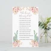 Wer kennt Mommy Best Game Boho Cactus Paper Sheet (Stehend Vorderseite)