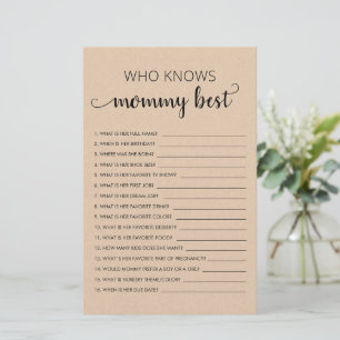 Wer kennt Mommy Best? Individuelles Baby-Duschspie