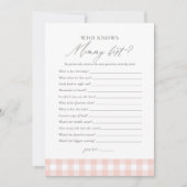 Wer kennt Mommy Best Pink Gingham Baby Shower Game Einladung (Vorderseite)