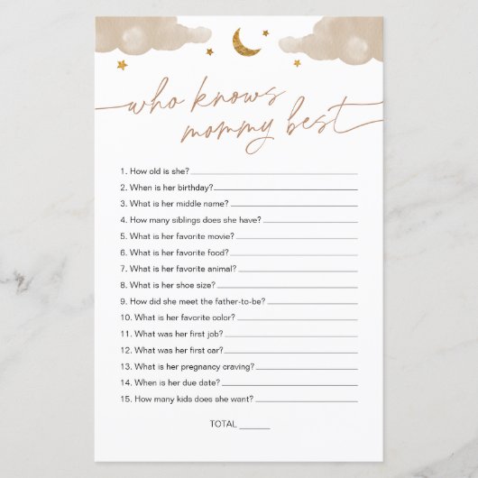 Wer kennt Mommy Best Twinkle Star Baby Dusche? (Vorderseite)