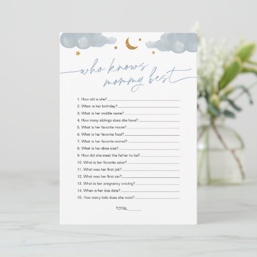 Wer kennt Mommy Best Twinkle Star Baby Dusche? Einladung (Stehend Vorderseite)