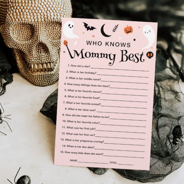 Wer kennt Mommy Pink Halloween Baby Shower Game? (Von Creator hochgeladen)