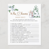 Wer kennt Papa am besten Winter Baby Dusche Spiel (Vorderseite)