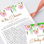 Wer kennt Papa best Wildblumen Baby Dusche Spiel