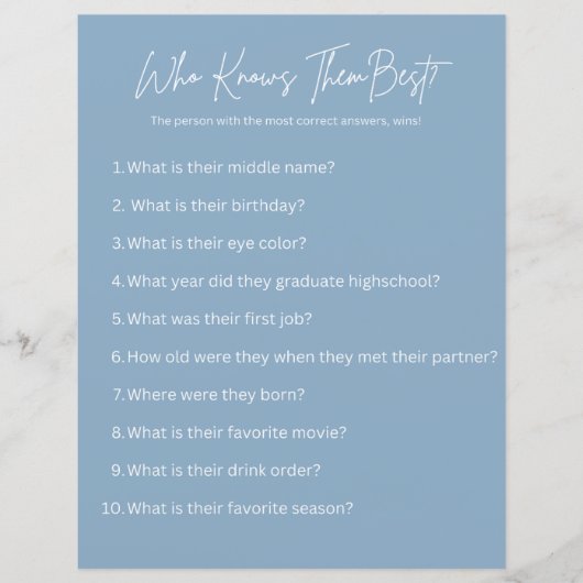 Wer kennt sie am besten? Party Game (Vorderseite)