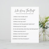 Wer kennt sie am besten? Party Game (Stehend Vorderseite)