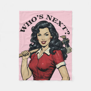 „Wer kommt als Nächstes?“ Vintage-Killer-Hausfrau- Fleecedecke
