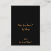 Wer lebt hier? ATC Visitenkarte (Rückseite)