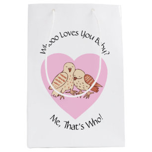 Wer Lieben dich Baby? Owls Baby Shower Valentine Mittlere Geschenktüte
