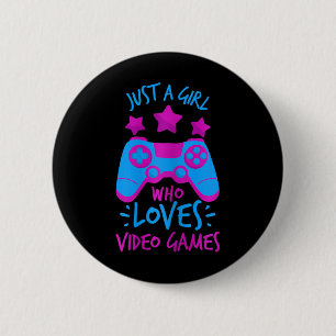 Wer Lieben Video Games Game T Shirts für Girls Wom Button