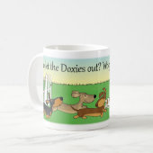 Wer ließ die Dackeln heraus? Kaffeetasse (Vorderseite Links)