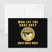 Wer ließ die Doge heraus, wer Dogecoin Hundememe Postkarte (Vorne/Hinten)