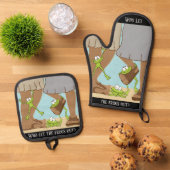 Wer Ließ die Frösche aus? Ofenhandschuh & Topflappen-Set (Oben Unten)