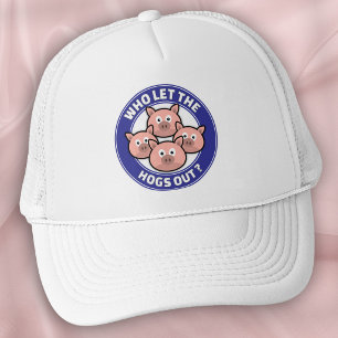 Wer ließ die Schweine raus - Cartoon-Schweine Hut Truckerkappe