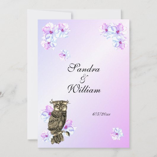 Wer Lila Owl Hochzeit heiratet Einladung (Rückseite)