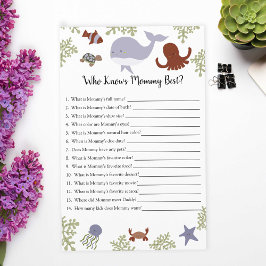 Wer Mama am besten unter Sea Baby Shower Game kenn