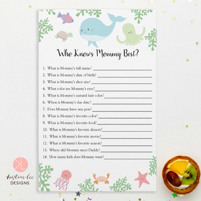 Wer Mama am besten unter Sea Baby Shower Game kenn (Von Creator hochgeladen)